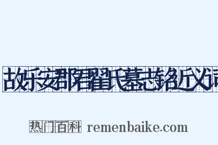 故乐安郡君翟氏墓志铭近义词是什么意思的图片